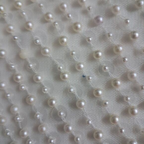 NWT Mac Duggal Gown Womens 2 Ivory One Shoulder Pearl Sequin Asymmetrical Bridal - Picture 5 of 16